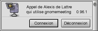 Pop-up pour les appels entrants